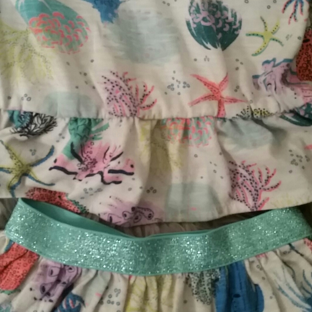 Cat&Jack sea life top&skirt w/attached shorts,4T - Picture 6 of 8